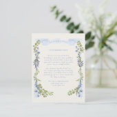 blue and greenery garden crest wreath wedding エンクロージャーカード (スタンド正面)