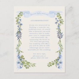 blue and greenery garden crest wreath wedding エンクロージャーカード