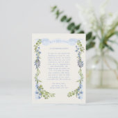 blue and greenery garden crest wreath wedding エンクロージャーカード (スタンド正面)