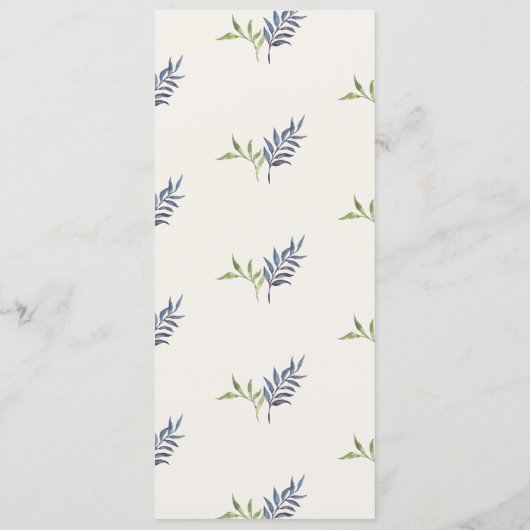 blue and greenery garden crest wreath wedding メニュー (裏面)