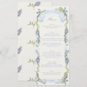 blue and greenery garden crest wreath wedding メニュー (正面/裏面)
