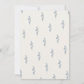 blue and greenery garden crest wreath wedding 招待状 (裏面)