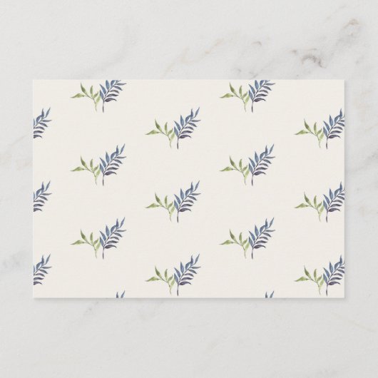 blue and greenery garden crest wreath wedding rsvp 招待状 (裏面)