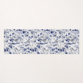 Blue And Grey Paint Splash And Splatter Pattern ヨガマット (正面(横))