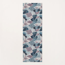 Blue and Mauve Abstract Terrazzo Design ヨガマット