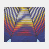 Blue and multicolored umbrella フリースブランケット (正面(横))