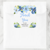 Blue and Navy Flowers Bridal Shower Thank You スクエアシール (バッグ)