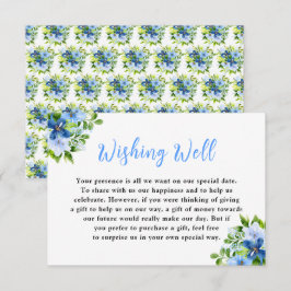 Blue and Navy Flowers with Foliage  エンクロージャーカード