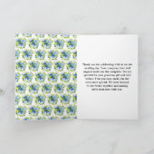 Blue and Navy Flowers with Foliage  サンキューカード (内部)