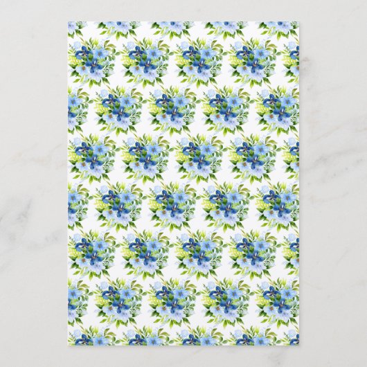 Blue and Navy Flowers with Foliage  メニュー (裏面)