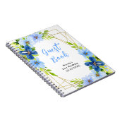 Blue and Navy Flowers with Foliage Guest Book ノートブック (右側)