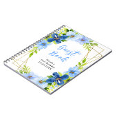 Blue and Navy Flowers with Foliage Guest Book ノートブック (左側)