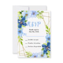 Blue and Navy Flowers with Foliage Wedding