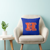 Blue and Orange Collegiate Color Style Monogram クッション (椅子)