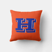 Blue and Orange Collegiate Color Style Monogram クッション (裏面)