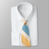Blue and Orange Diagonal Retro Stripes Groovy ネクタイ (タイ)