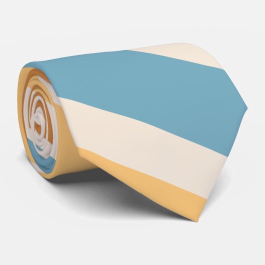 Blue and Orange Diagonal Retro Stripes Groovy ネクタイ (ロール)