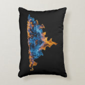  "Blue and Orange Fire Flames" Vibrant Art Design  アクセントクッション (正面(垂直))