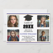 Blue and Orange Graduation 招待状 (正面)