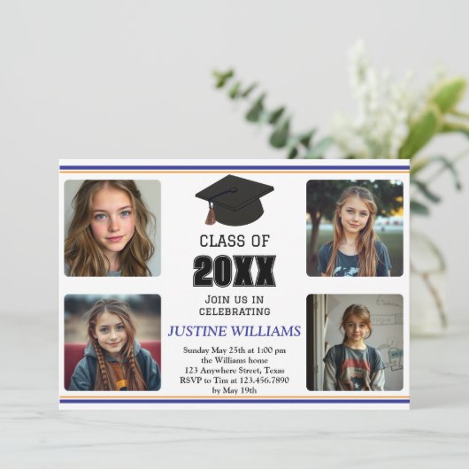 Blue and Orange Graduation 招待状 (スタンド正面)