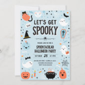 Blue and Orange Halloween Invitation 招待状 (正面)