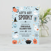 Blue and Orange Halloween Invitation 招待状 (スタンド正面)