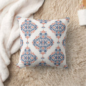 Blue and orange ornamental seamless pattern. Vinta クッション (ブランケット)
