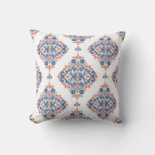 Blue and orange ornamental seamless pattern. Vinta クッション (正面)