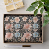 Blue and Peach Fantasy Floral 薄葉紙 (ギフト)