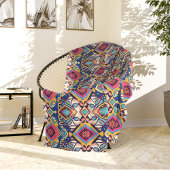 Blue and Pink Bohemian Tribal フリースブランケット