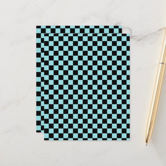 Blue and Pink Checkered Pattern Craft Paper (正面/裏面インサイチュ)