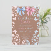 Blue and Pink Coquette Talavera Cielito Lindo 招待状 (スタンド正面)