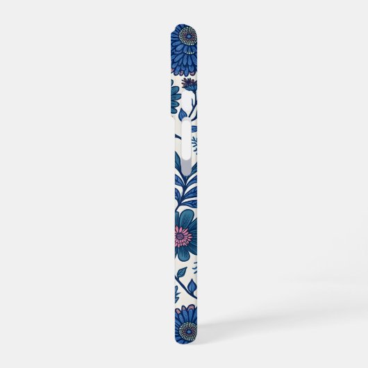 Blue and Pink Delight iPhone 16ケース (左側面)