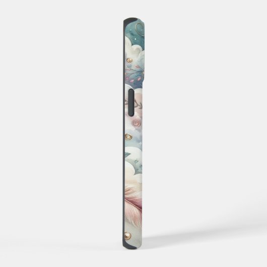 Blue and Pink Dream Catcher iPhone 15ケース (右側面)