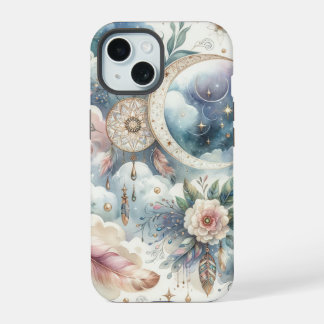 Blue and Pink Dream Catcher iPhone 15ケース
