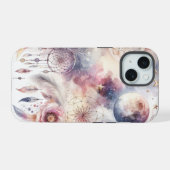 Blue and Pink Dream Catcher iPhone 15ケース (裏面横)