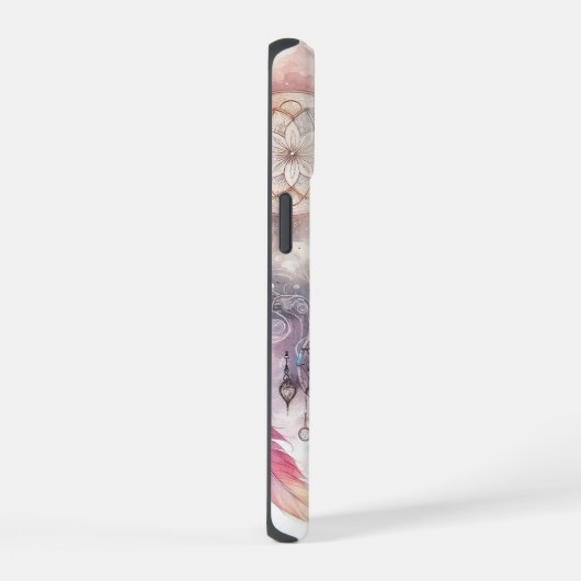 Blue and Pink Dream Catcher iPhone 15ケース (右側面)