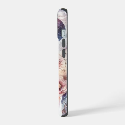 Blue and Pink Dream Catcher iPhone 15ケース (左側面)