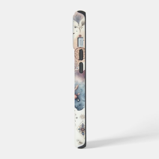 Blue and Pink Dream Catcher iPhone 15ケース (左側面)