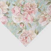 Blue and pink floral shabby chic 薄葉紙 (詳細)