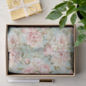 Blue and pink floral shabby chic 薄葉紙 (ギフト)