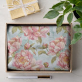 Blue and pink floral shabby chic 薄葉紙 (ギフト)