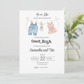 Blue and Pink Gender Reveal Invitation 招待状 (スタンド正面)