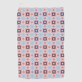 Blue and pink hues geometric patterned  ゴルフタオル (正面)