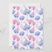 Blue and Pink Hydrangea Floral Retirement Party 招待状 (裏面)