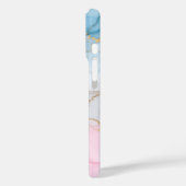 Blue and Pink Marble with Gold Veins Case-Mate iPhoneケース (裏面 / 左)