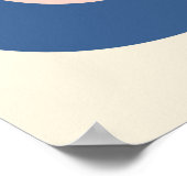 Blue and Pink Mid-Century Modern Pebble Art ポスター (角)