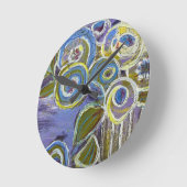 Blue and Purple by Lydia's Art Sangria ラウンド壁時計 (傾斜)