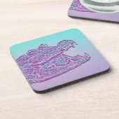 Blue and Purple Crocodile Print コースター (左側)