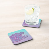 Blue and Purple Crocodile Print コースター (右側)